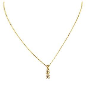 Sabry Clear Rhinestone Pendant Chain Necklace Gold Tone Timeless Classic